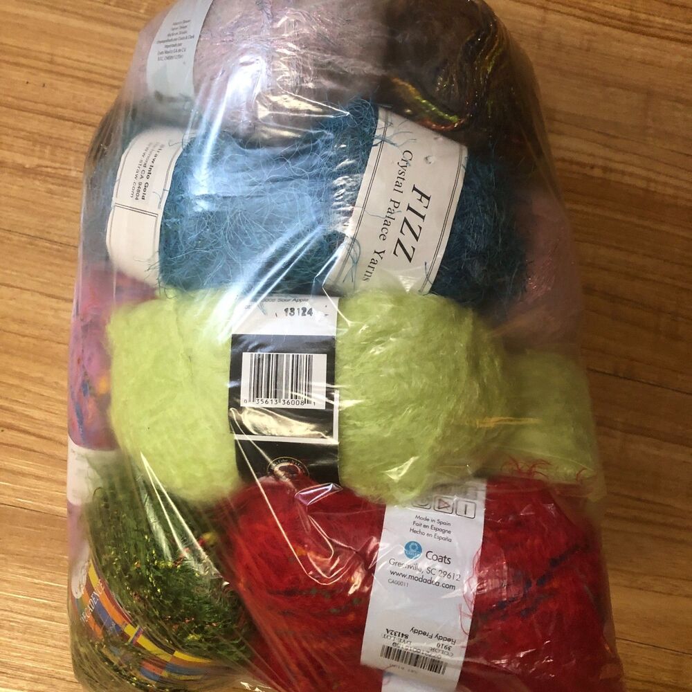 HUGE Lot Of 20+ Unopened Skeins Variety of Fuzzy/furry yarn,  Some Discontinued,